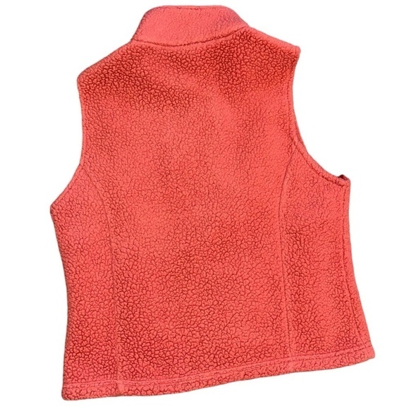 L. L. Bean Fleece Coral Fuzzy Sherpa Vest Womens M Outfoor Cozy Comfortable - Picture 5 of 14
